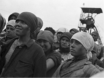 Soviet industrialization, First Five Year Plan, female workers, Horlivka mines 1932